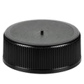28/410 Black Polypropylene Unlined Ribbed Cap