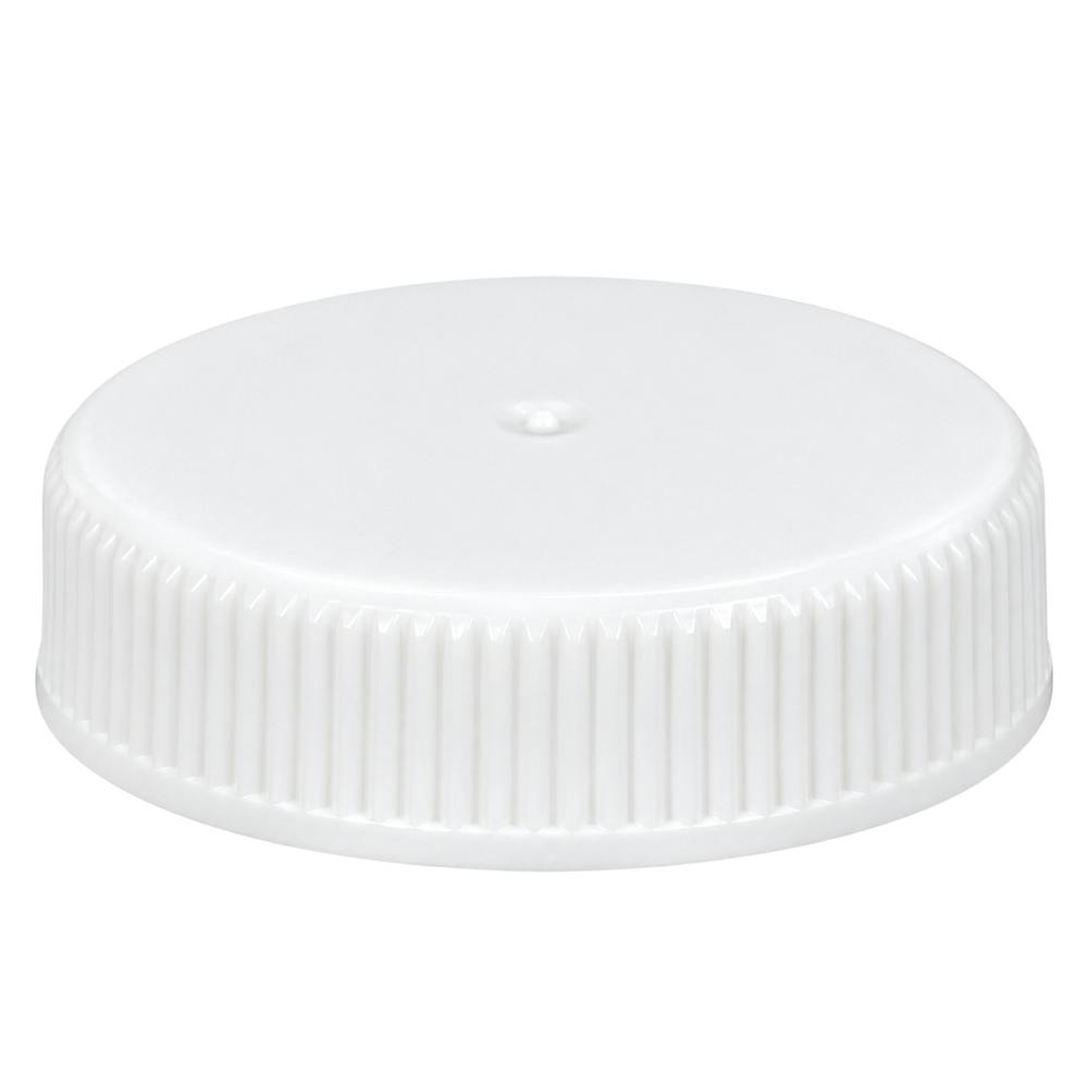 45/400 White Polypropylene Unlined Ribbed Cap