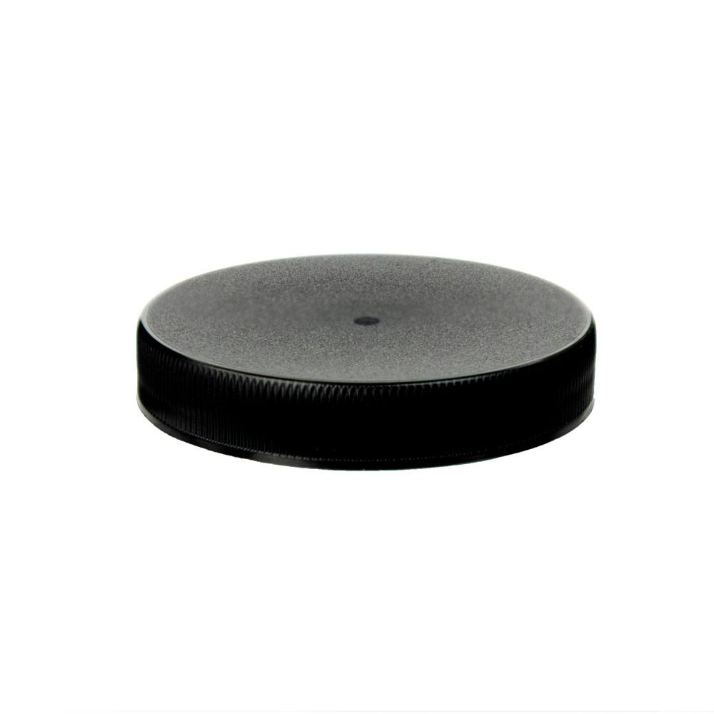 63/400 Black Polypropylene Unlined Ribbed Cap
