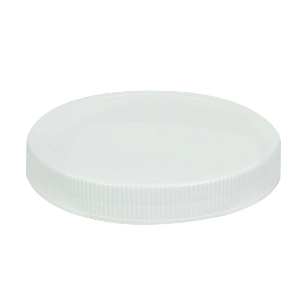 100/400 White Polypropylene Unlined Ribbed Cap