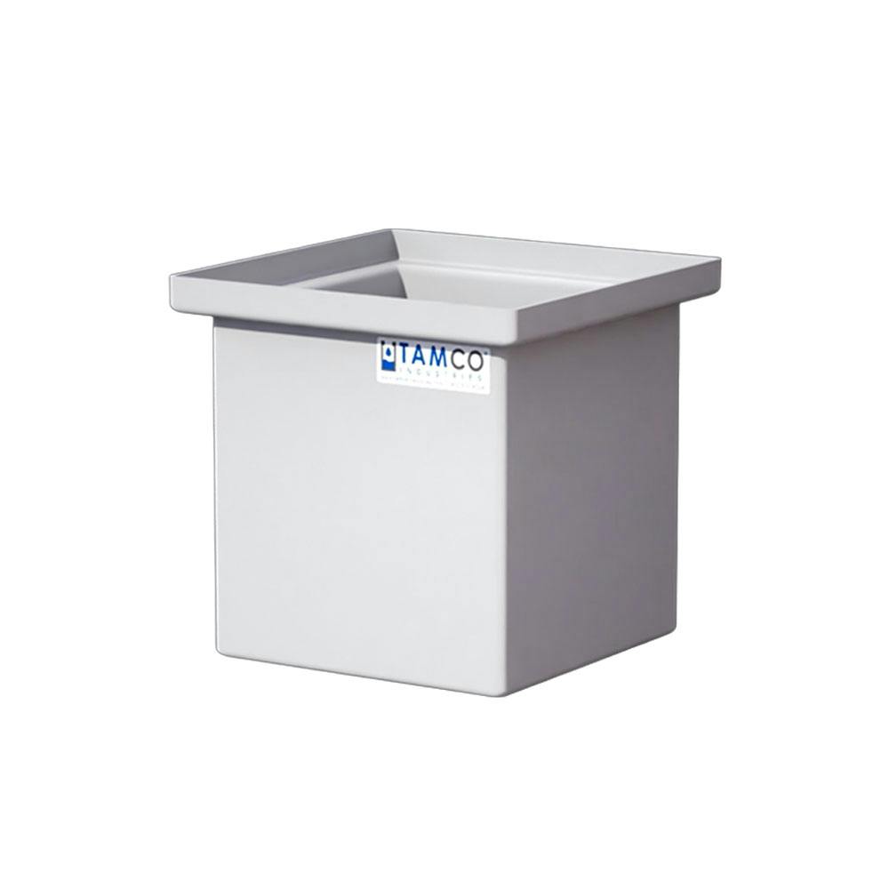 6 Gallon Natural LLDPE Rectangular Tamco® Heavy-Duty Tank with Internal Flange - 12" L x 12" W x 12" Hgt. (Cover Sold Separately)
