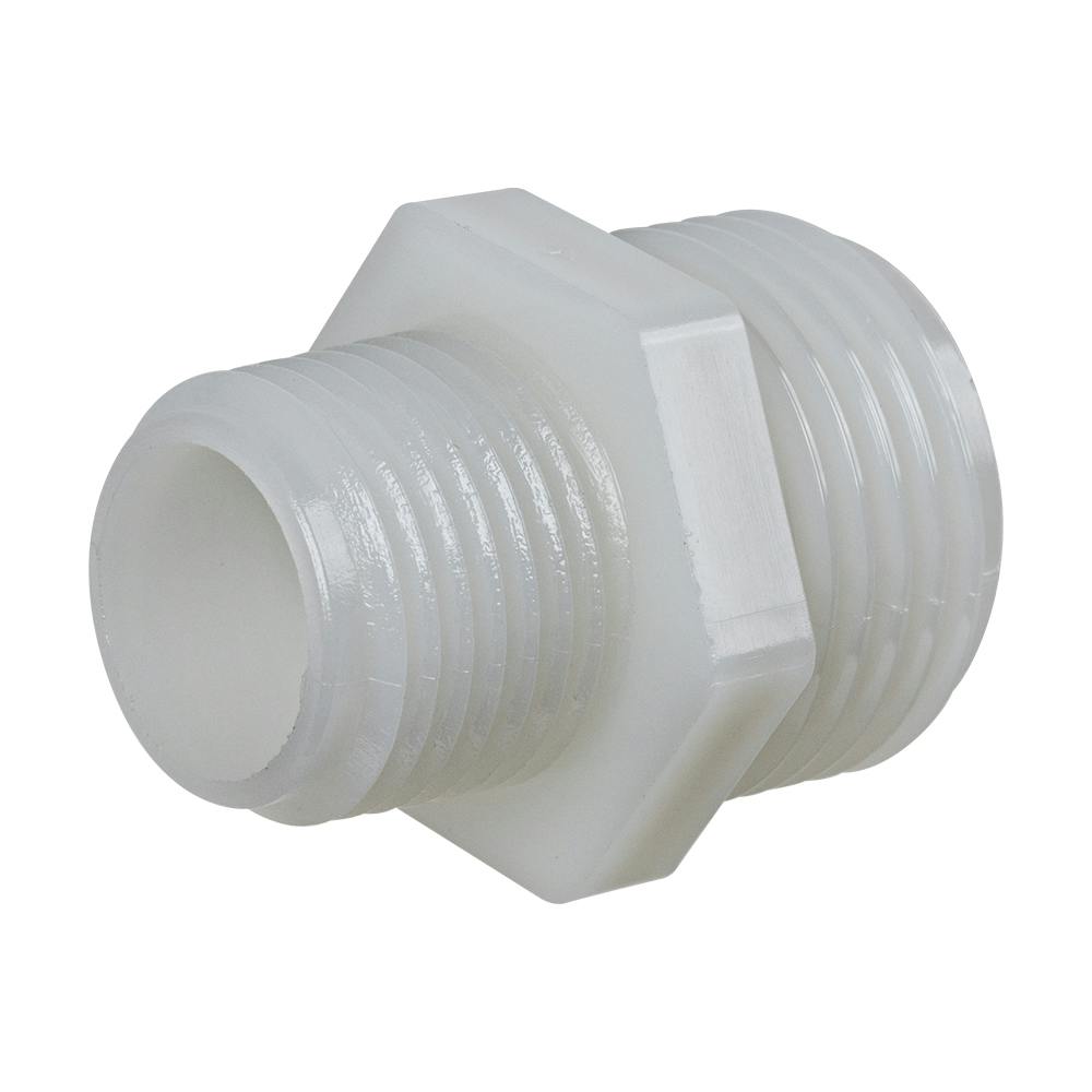 1/2" MNPT x 3/4" MGHT Natural Nylon Adapter