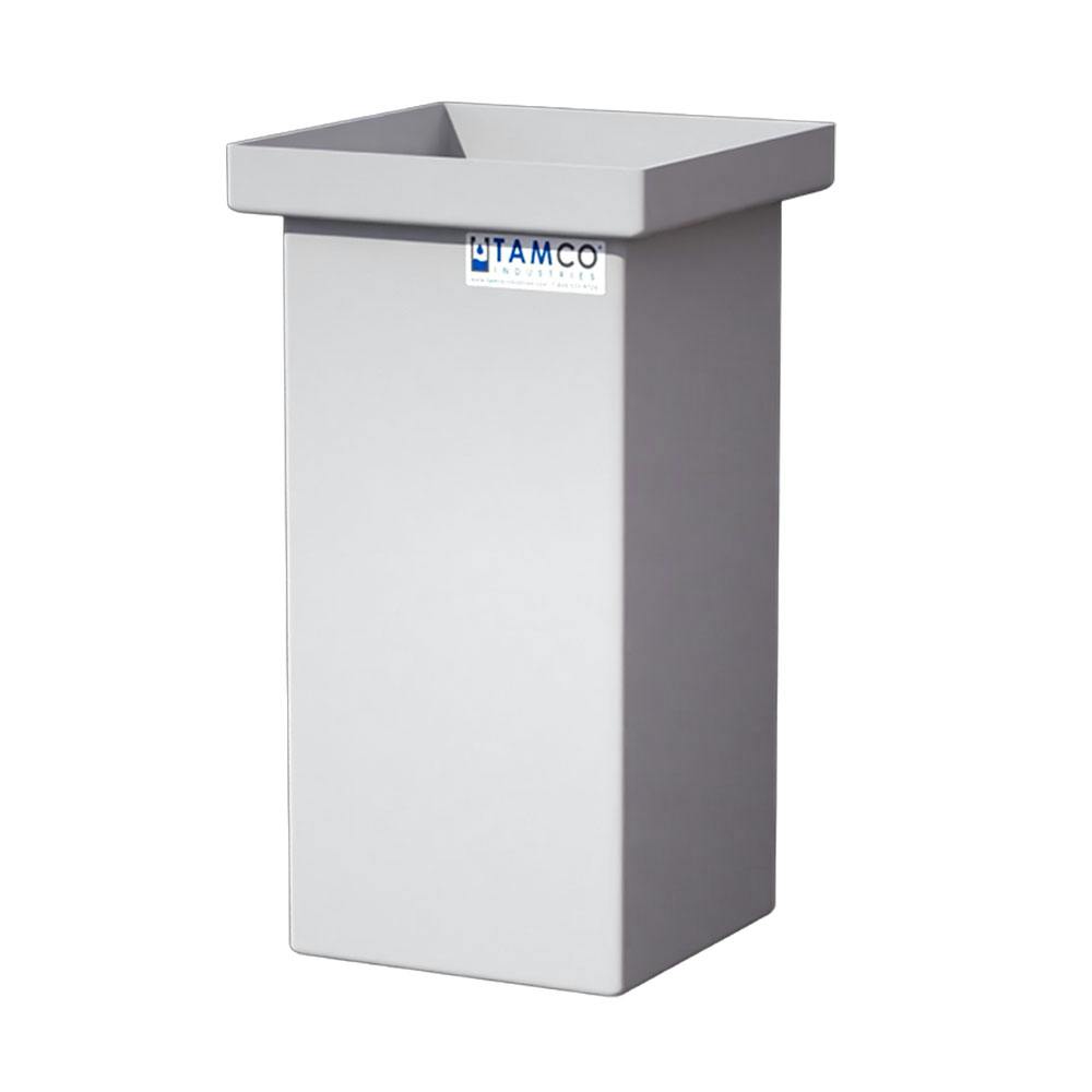 14 Gallon Natural LLDPE Rectangular Tamco® Heavy-Duty Tank with Internal Flange - 12" L x 12" W x 24" Hgt. (Cover Sold Separately)