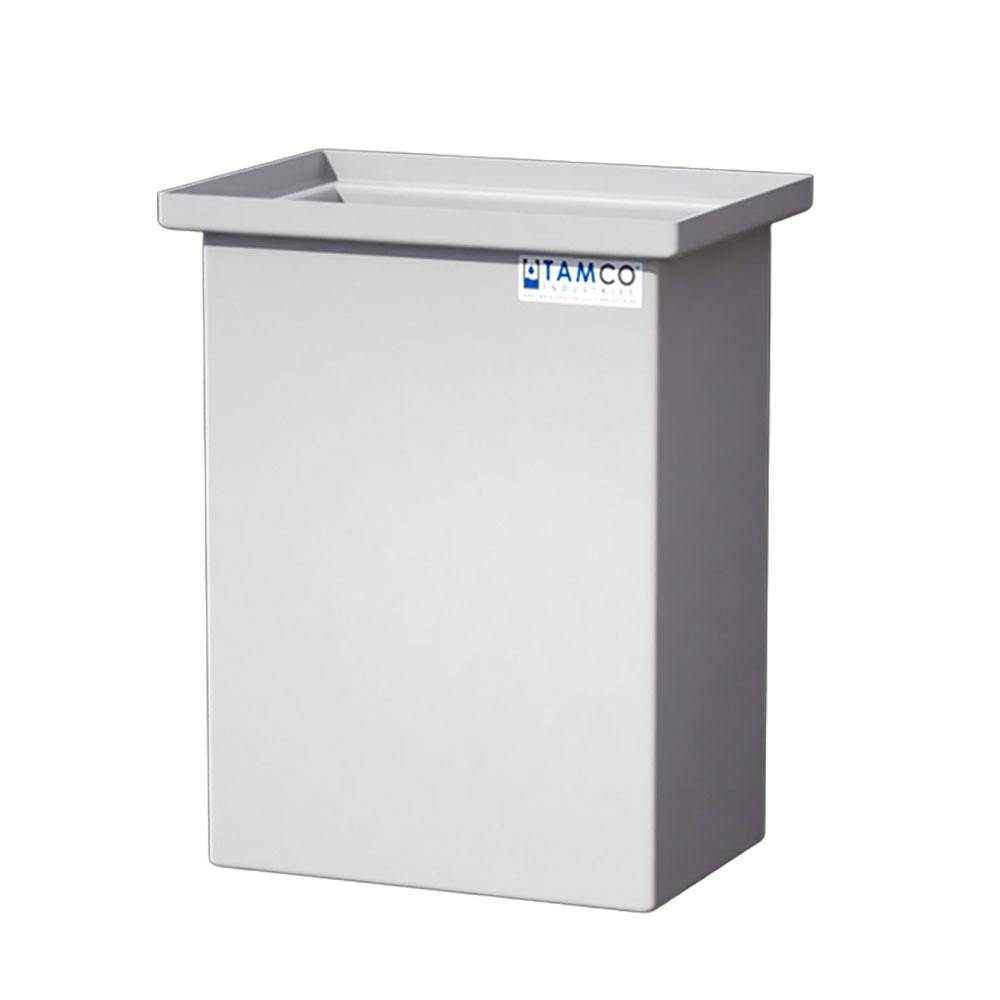 20 Gallon Natural LLDPE Rectangular Tamco® Heavy-Duty Tank with Internal Flange - 18" L x 12" W x 24" Hgt. (Cover Sold Separately)