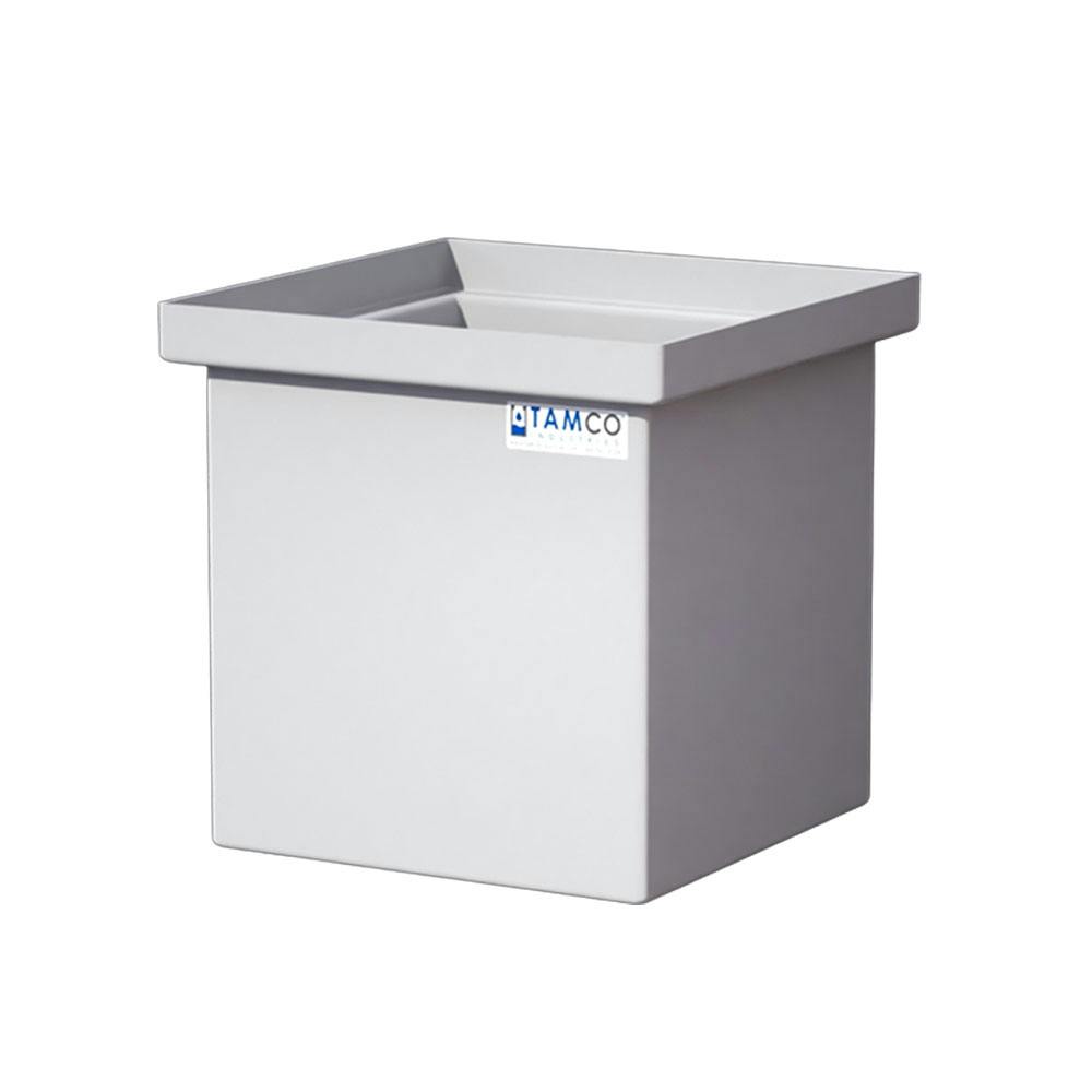 26 Gallon Natural LLDPE Rectangular Tamco® Heavy-Duty Tank with Internal Flange - 18" L x 18" W x 18" Hgt. (Cover Sold Separately)