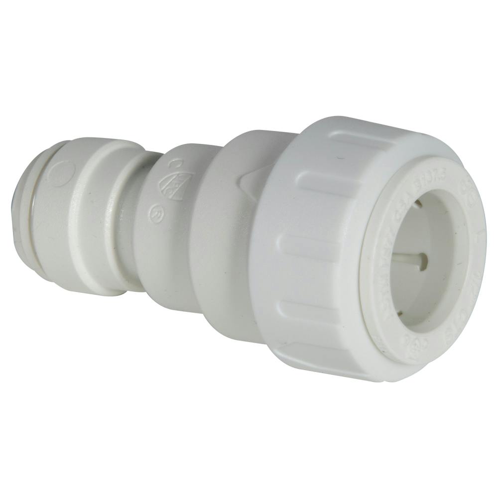 1/2" CTS x 3/8" OD Tube White Polysulphone Reducing Straight Connector
