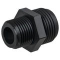 1/2" MNPT x 3/4" MGHT Black Polypropylene Adapter
