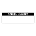 "Serial Number" with Write-On Block Rectangular Water-Resistant Polypropylene Write-On Label with Black Header - 3" x 1"