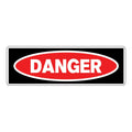 "Danger" Rectangular Water-Resistant Polypropylene Label with Black & Red Background - 3" x 1"
