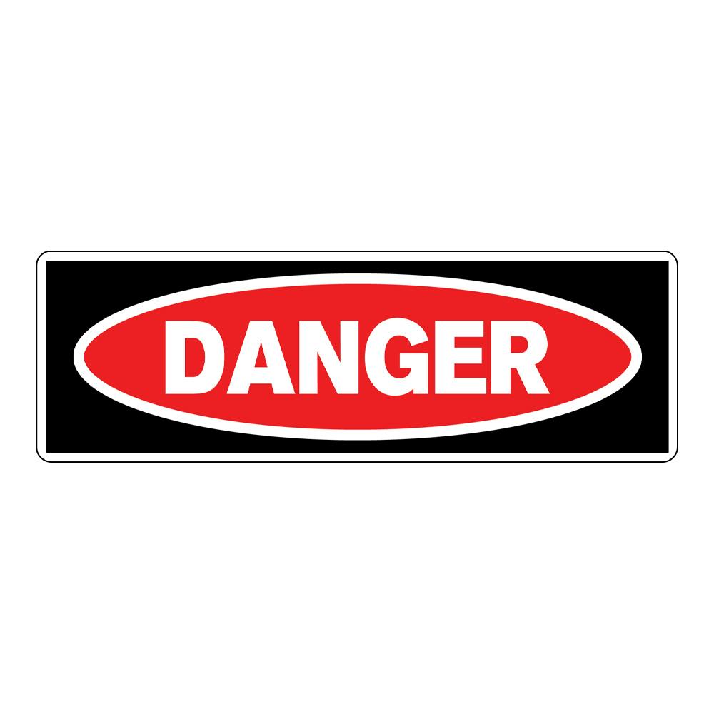 "Danger" Rectangular Water-Resistant Polypropylene Label with Black & Red Background - 3" x 1"