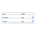 Food Preparation Information with "Item __," "Initals __," "Prep Date __," "Use By __" & "Times __" Rectangular Water-Resistant Polypropylene Write-On Label with Blue Font - 3" x 1"