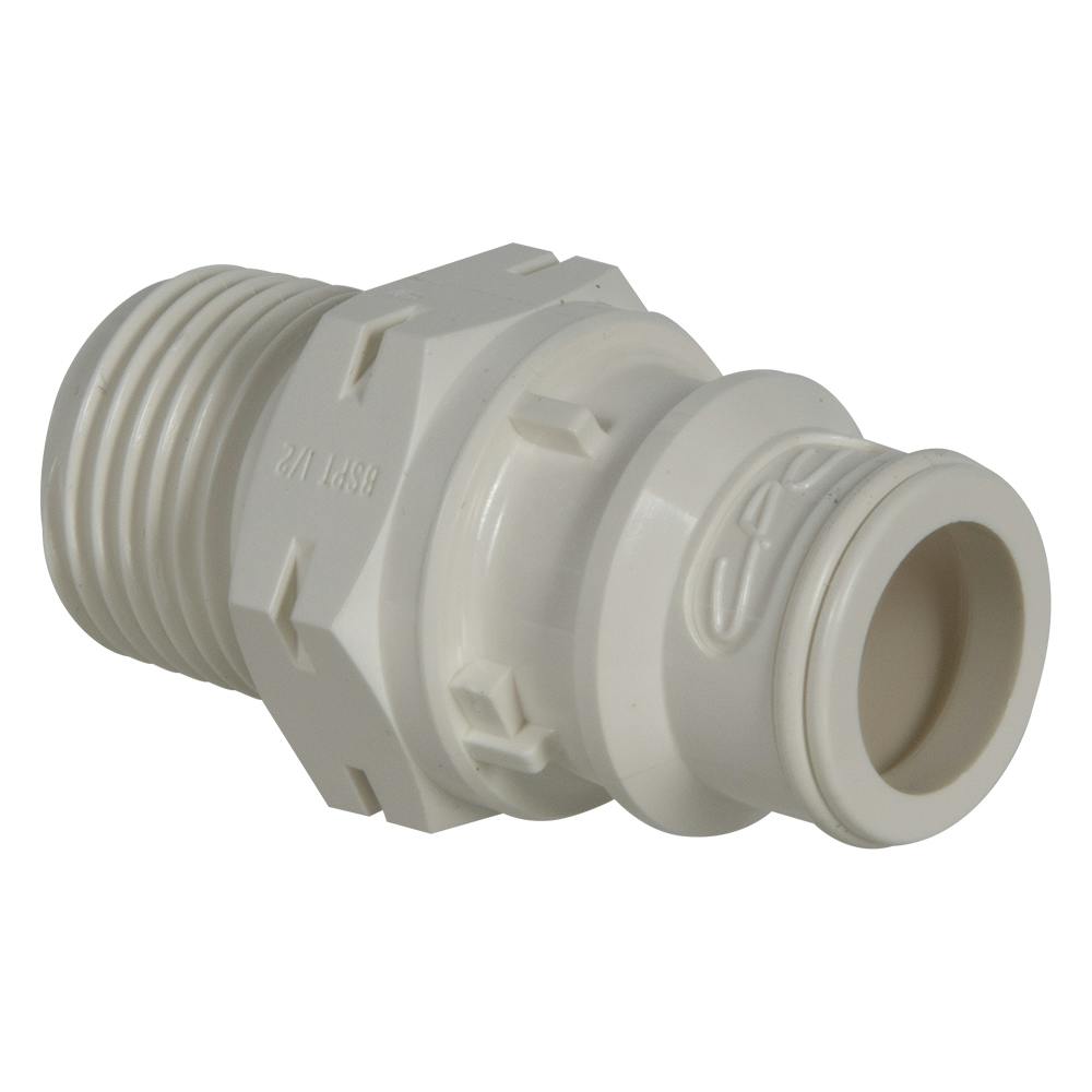 1/2" BSPT Male FFC35 Series Polysulfone Coupling Insert - Straight Thru (Body Sold Separately)