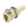 3/8" Hose Barb PLC Series Polypropylene Panel Mount Body - Shutoff (Insert Sold Separately)
