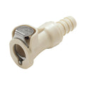 3/8" In-Line Hose Barb PLC Series Polypropylene Body - Shutoff (Insert Sold Separately)