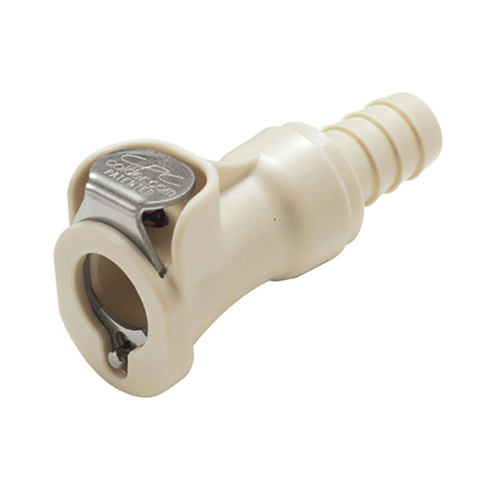 3/8" In-Line Hose Barb PLC Series Polypropylene Body - Shutoff (Insert Sold Separately)
