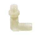 3/8" Hose Barb x 11/16" UN Nylon Elbow with Hex Lock Nut