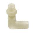 1/2" Hose Barb x 11/16" UN Nylon Elbow with Hex Lock Nut
