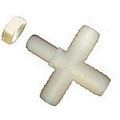 1/2" Barbs x 11/16" UN Nylon Cross with Hex Lock Nut