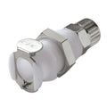 3/8" Ferruleless PTF PLC Series Acetal Panel Mount Body - Shutoff (Insert Sold Separately)