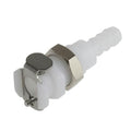 1/8" Hose Barb NSF-listed PMC Series Acetal Panel Mount Body - Shutoff (Insert Sold Separately)
