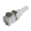 1/4" Hose Barb PMC Series Acetal Panel Mount Body - Shutoff (Insert Sold Separately)