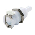 1/4" Hose Barb PLC Series Acetal Panel Mount Body - Shutoff (Insert Sold Separately)