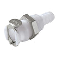 3/8" Hose Barb PLC Series Acetal Panel Mount Body - Shutoff (Insert Sold Separately)