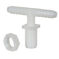 1/2" Hose Barb x 11/16" UN Nylon Tee with Hex Lock Nut