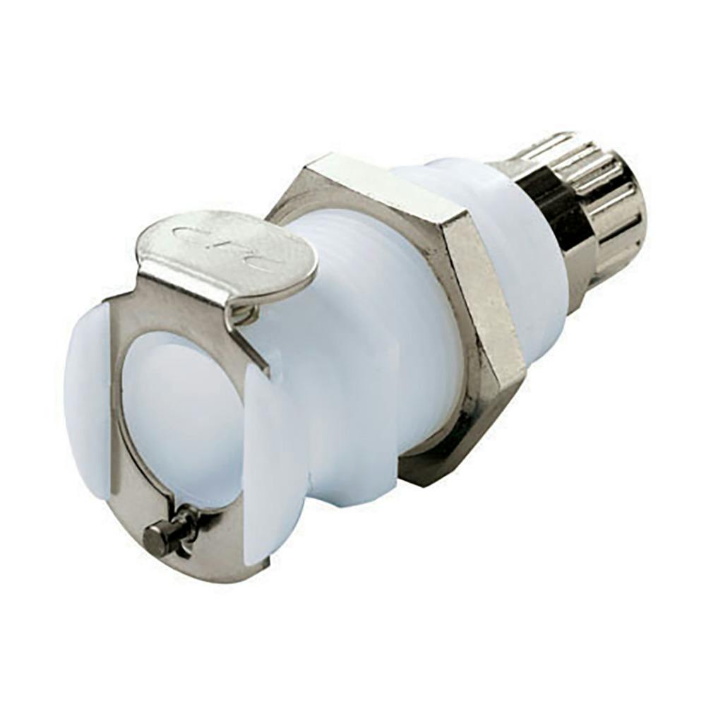 1/4" Ferruleless PTF PLC Series Acetal Panel Mount Body - Shutoff (Insert Sold Separately)