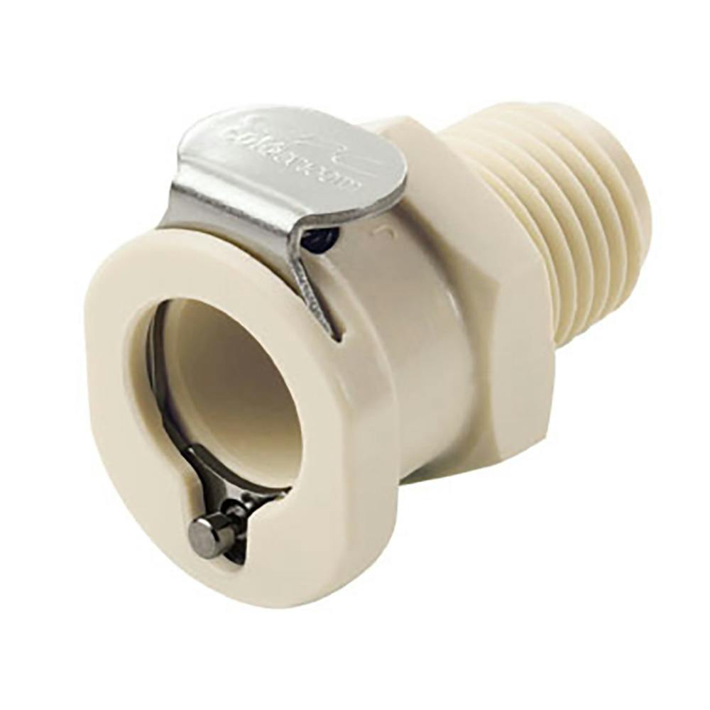 1/4" MNPT PLC Series Polypropylene Body - Straight Thru (Insert Sold Separately)