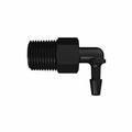1/8" Tube ID x 1/8" NPT Black Nylon Elbow