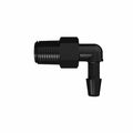 3/16" Tube ID x 1/8" NPT Black Nylon Elbow