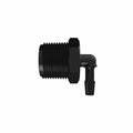 1/4" Tube ID x 3/4" NPT Black Nylon Elbow