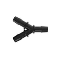 3/8" x 3/8" x 1/2" Tube ID Black Nylon Reducing Y