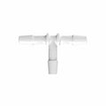 1/4" x 1/4" x 1/4" Tube ID Natural Kynar® PVDF Tee