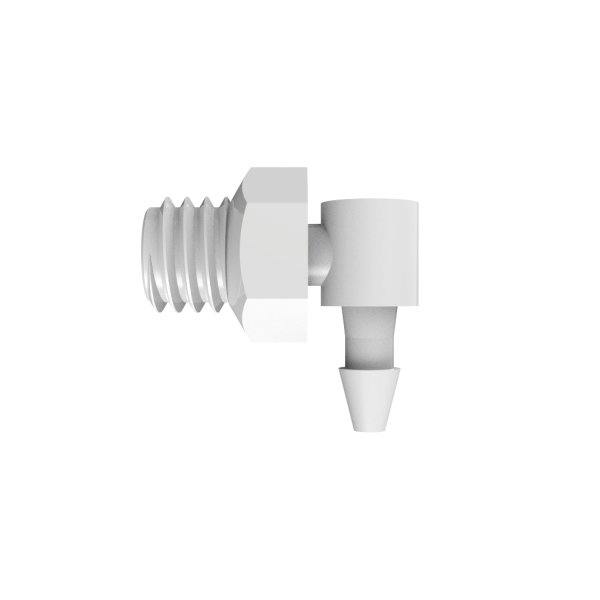 1/16" Tube ID x 10-32 UNF Thread Natural Polypropylene Elbow
