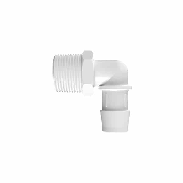 3/4" Tube ID x 3/4" NPT Natural Polypropylene Elbow