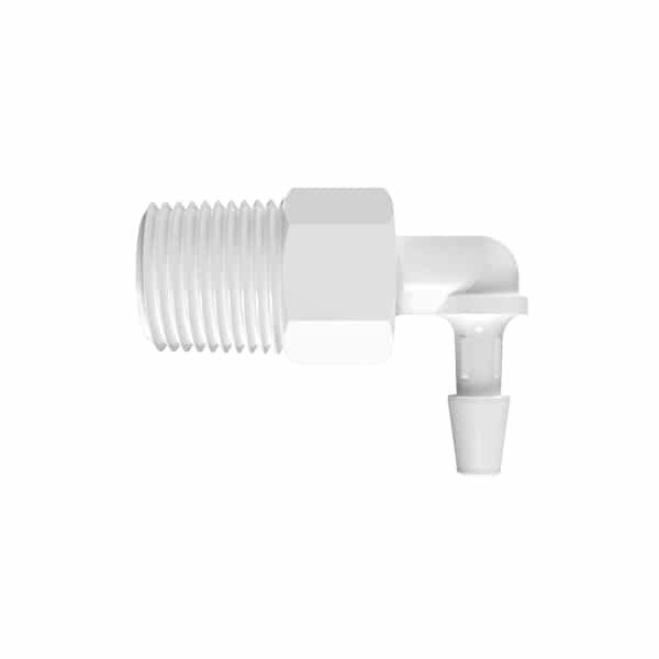 1/8" Tube ID x 1/8" NPT Natural Kynar® Elbow