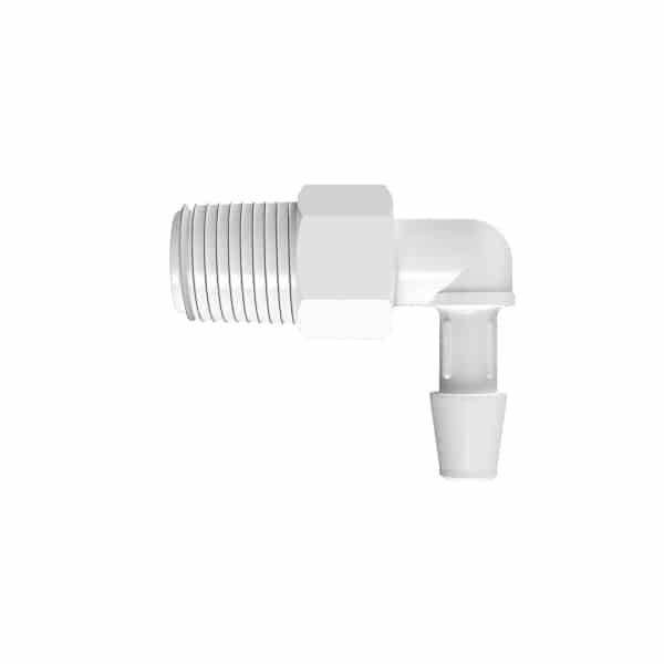 3/16" Tube ID x 1/8" NPT Natural Kynar® Elbow