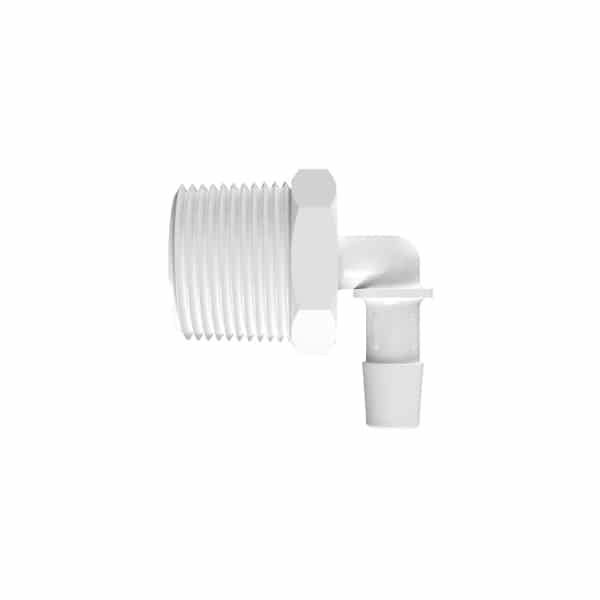 3/8" Tube ID x 3/4" NPT Natural Kynar® Elbow