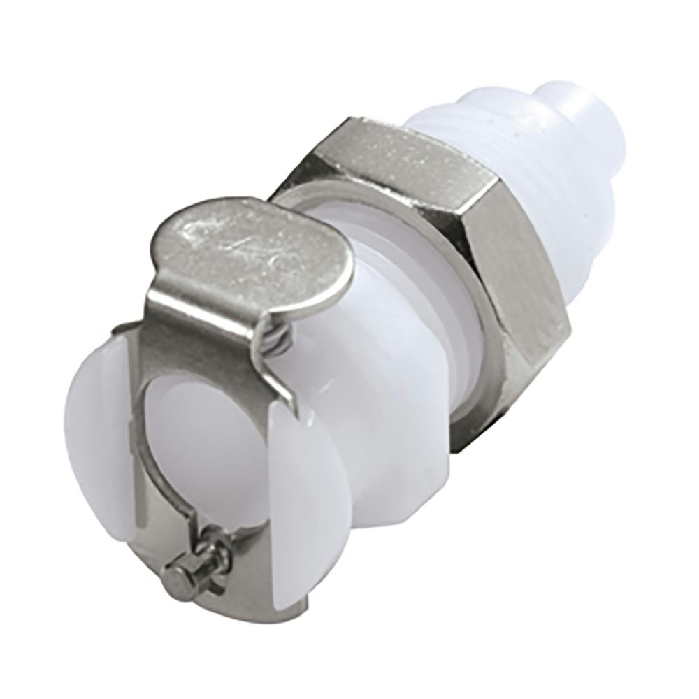 1/16" Hose Barb PMC Series Acetal Panel Mount Body - Straight Thru (Insert Sold Separately)