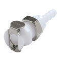 3/16" Hose Barb PMC Series Acetal Panel Mount Body - Straight Thru (Insert Sold Separately)
