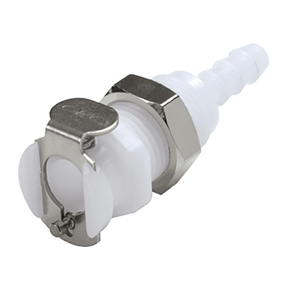 3/16" Hose Barb PMC Series Acetal Panel Mount Body - Straight Thru (Insert Sold Separately)