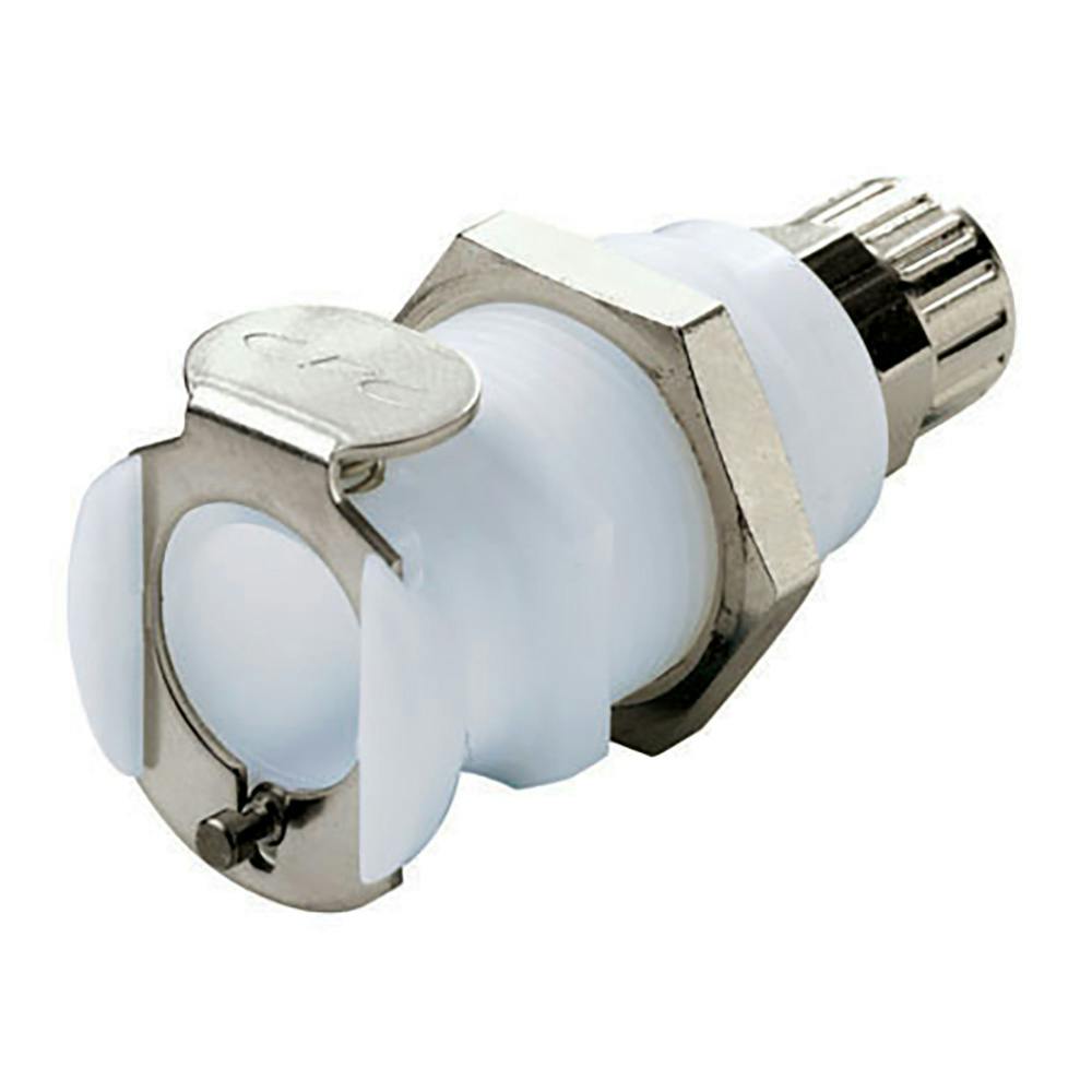 1/4" Ferruleless PTF PLC Series Acetal Panel Mount Body - Straight Thru (Insert Sold Separately)