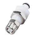 1/4" Ferruleless PTF PMC Series Acetal Panel Mount Insert - Shutoff (Body Sold Separately)