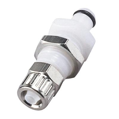 1/4" Ferruleless PTF PMC Series Acetal Panel Mount Insert - Shutoff (Body Sold Separately)