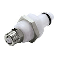 1/4" Ferruleless PTF PLC Series Acetal Panel Mount Insert - Straight Thru (Body Sold Separately)