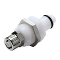1/4" Ferruleless PTF PLC Series Acetal Panel Mount Insert - Shutoff (Body Sold Separately)
