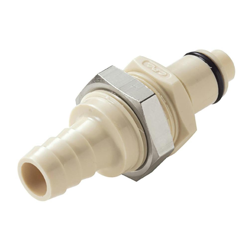3/8" Hose Barb PLC Series Polypropylene Panel Mount Insert - Shutoff (Body Sold Separately)
