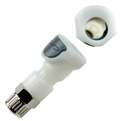 1/4" OD In-line Ferruleless PTF APC Series Acetal Coupling Body w/Shroud - Straight Thru (Insert Sold Separately)